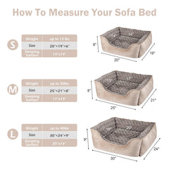 JOEJOY Rectangle Dog Bed durable sofa shape supports daily lounging.