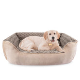 JOEJOY Rectangle Dog Bed with raised walls supports head and neck for comfy naps.