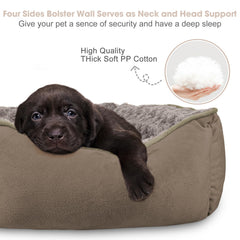 JOEJOY rectangle dog bed in rose swirl fabric for luxe comfort