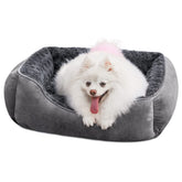 JOEJOY Rectangle Dog Bed top view with raised walls for neck support