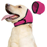 JOHNBOLIN dog ear muffs hoodie pink protects ears for calmer grooming sessions.