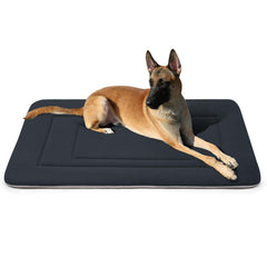 JoicyCo dog bed with soft plush surface in crate for cozy comfort