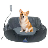 JOJOPEPE self-warming orthopedic dog bed grey for cozy nights and security.