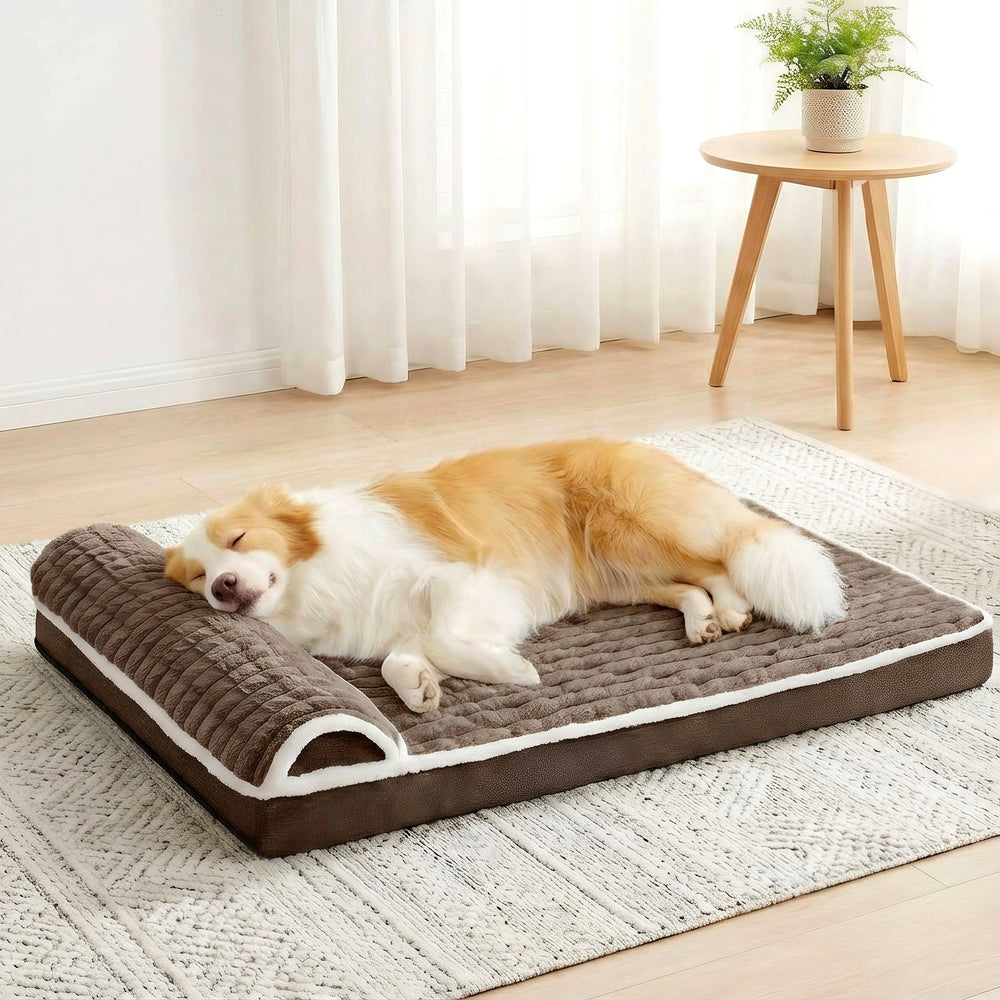 Jolifield orthopedic dog bed with taupe removable cover for easy cleaning and cozy support