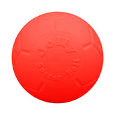 The large orange Jolly Pets ball floats for water retrieval and fetch.