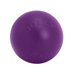 Jolly Pets Push-n-Play Ball Toy 14in red in use, stimulates activity and rewards curiosity.