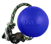 Jolly Pets Romp-n-Roll ball 6 inches blue for medium dogs, durable and bouncy