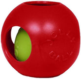 Jolly Pets Teaser Ball large 8-inch red exterior for easy pickup and play