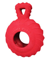 Jolly Pets Tuff Treader handle close-up shows durable chew for strong chewers
