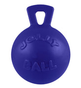 Jolly Pets Tug-n-Toss ball with handle in blue for interactive fetch and tug.