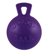 Jolly Pets Tug-N-Toss ball with handle, side view, perfect for fetch and tug.