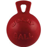 Jolly Pets Tug-n-Toss handle closeup showing durable construction and easy pickup.
