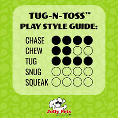 Jolly Pets Tug-N-Toss orange ball with built-in handle for easy pickup.