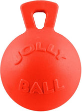 Jolly Pets Tug-n-Toss heavy duty dog toy ball with handle for fetch and tug.