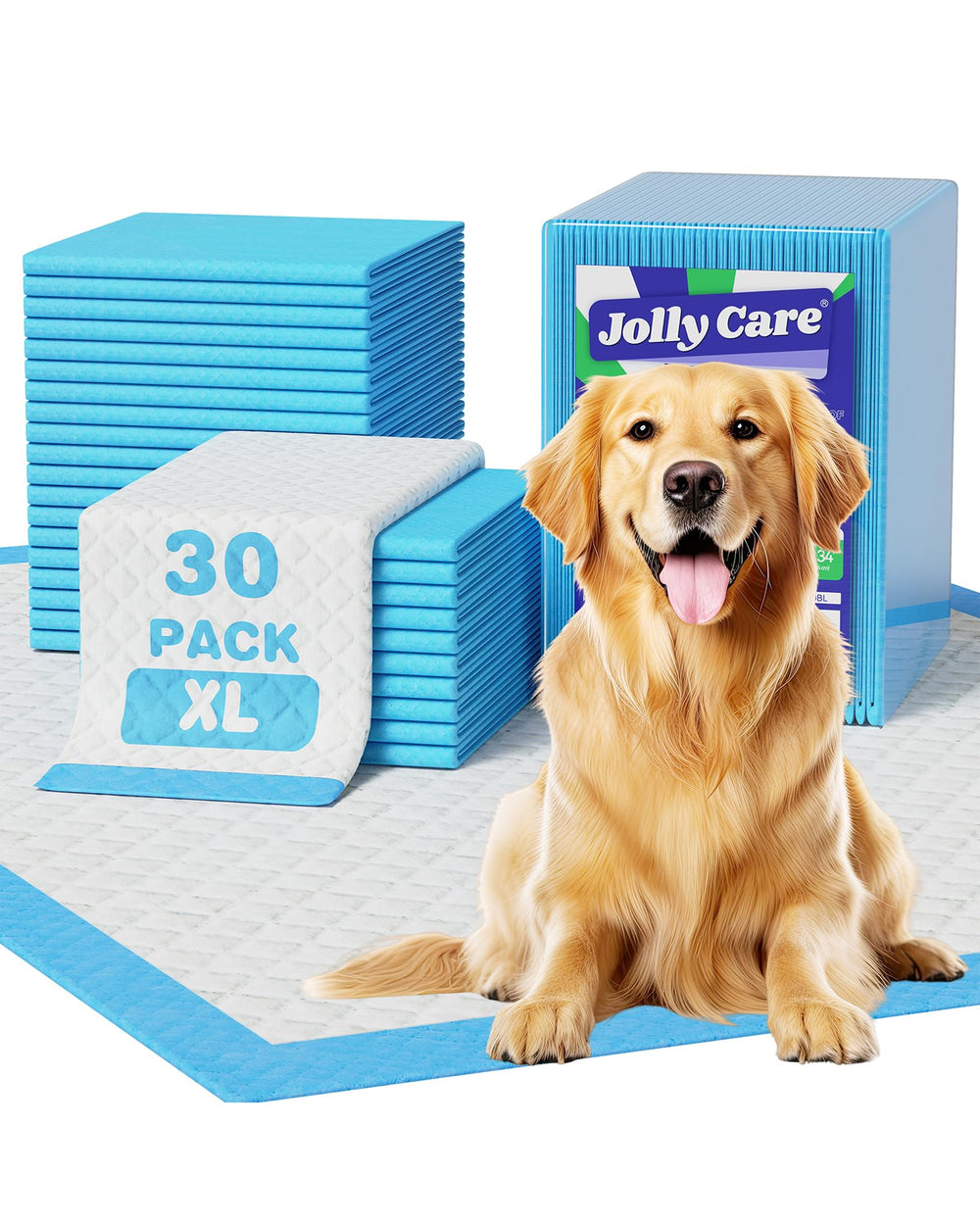 Jolly Care XL pee pad setup protects floors during puppy house training.