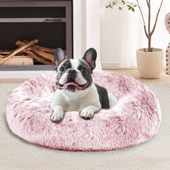 JOLLYVOGUE calming bed donut top view, inviting round shape for cozy naps.