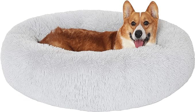 JOLLYVOGUE fluffy donut bed 27-inch for warm daily naps.