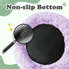 JOLLYVOGUE donut bed features a supportive headrest for relaxed lounging.