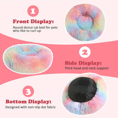 JOLLYVOGUE donut bed plush border closeup offers soft head and neck support