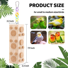 JONS NTY bird toy with 92 detachable corks for varied chewing sessions.