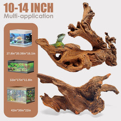Jorewood driftwood low tannin design helps keep water clear for fish.