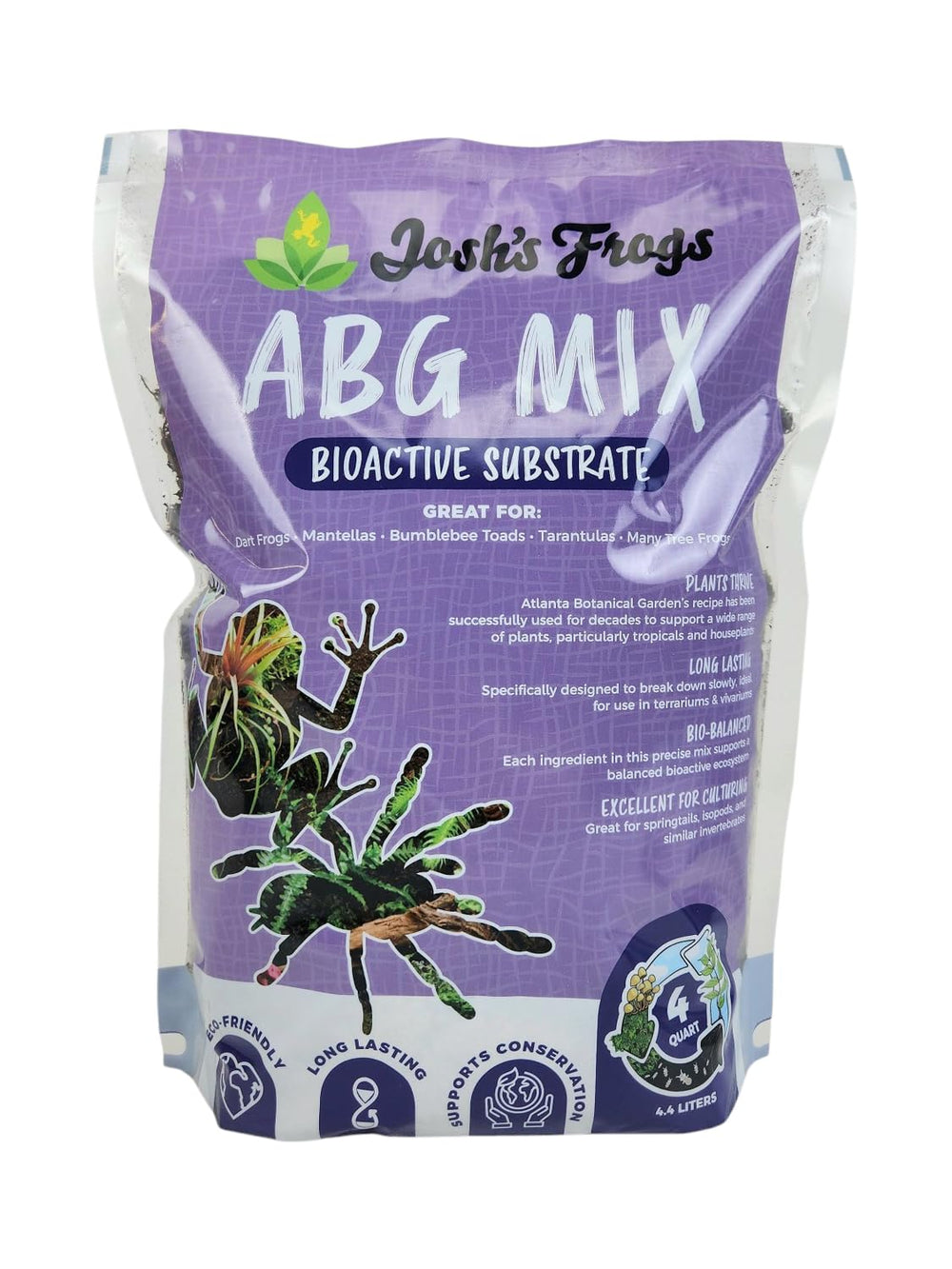 Josh's Frogs ABG Mix tropical terrarium soil supports vibrant plant growth and healthy roots.