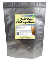 Josh's Frogs melanogaster media jar showcasing high-yield fruit fly cultures.