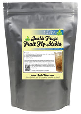 Josh's Frogs MELANOGASTER media packaging showing high-yield potential for cultures.