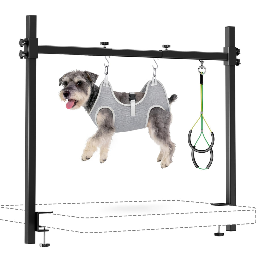 Josmimic dog grooming arm with table clamp for easy home setup.