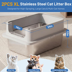 Jotesnew high-sided design contains litter and splashes for active cats.