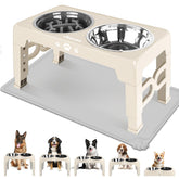 Jovrun elevated stand with bowls for comfortable dining height for medium dogs