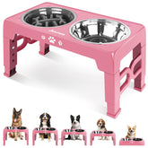 Jovrun elevated dog bowls stand offers stable feeding for comfortable dining.