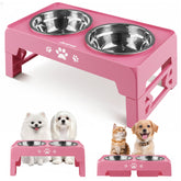 Jovrun elevated dog bowls stand keeps meals steady for comfortable dining
