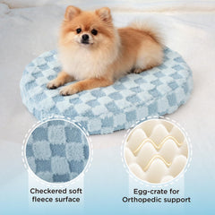 Joydeco egg crate pad close-up shows breathable, supportive surface.