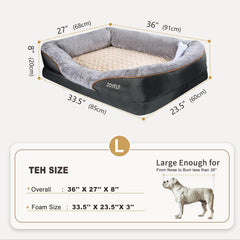 JOYELF orthopedic dog bed bolster close-up showing neck support