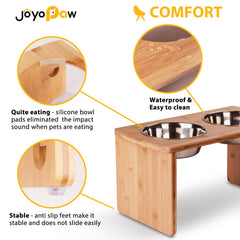 JOYOPAW double stainless steel bowls for easy cleaning and refills.