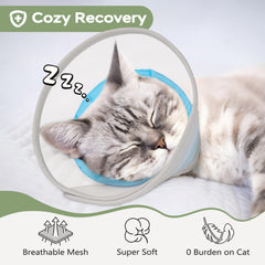 Joypig cat cone soft foldable mesh design is easy to wear.