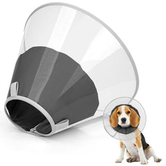 Joypig dog cone collar with soft Elizabethan coverage offers extended wound protection.