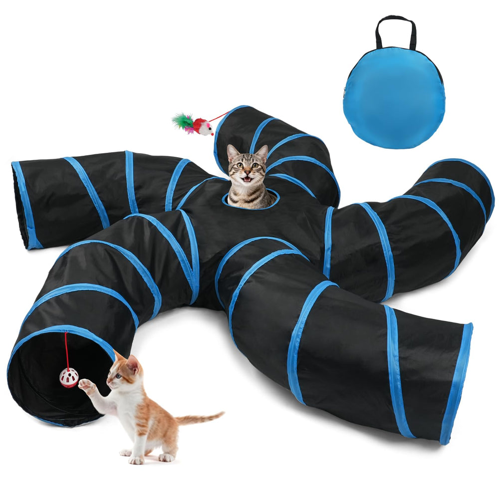 Joytale 5-Way Cat Tunnel social hub for multi-cat play and energy burn.