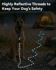 Joytale long leash demonstrating 15 to 65 feet of space for recalls.