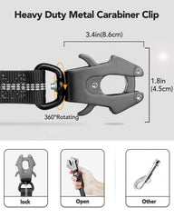 Joytale Tactical Dog Leash zero-shock bungee absorbs pulls for smoother walks.
