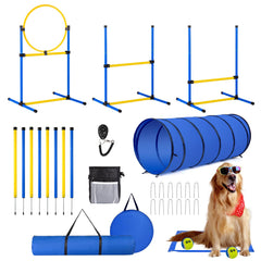 JRUICFDY dog agility backyard set; assembly in minutes for instant training fun.