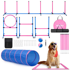 JRUICFDY dog agility course setup for versatile indoor and outdoor training.