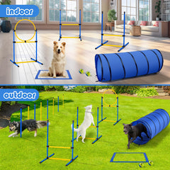 JRUICFDY dog tunnel provides a collapsible, engaging obstacle for play.