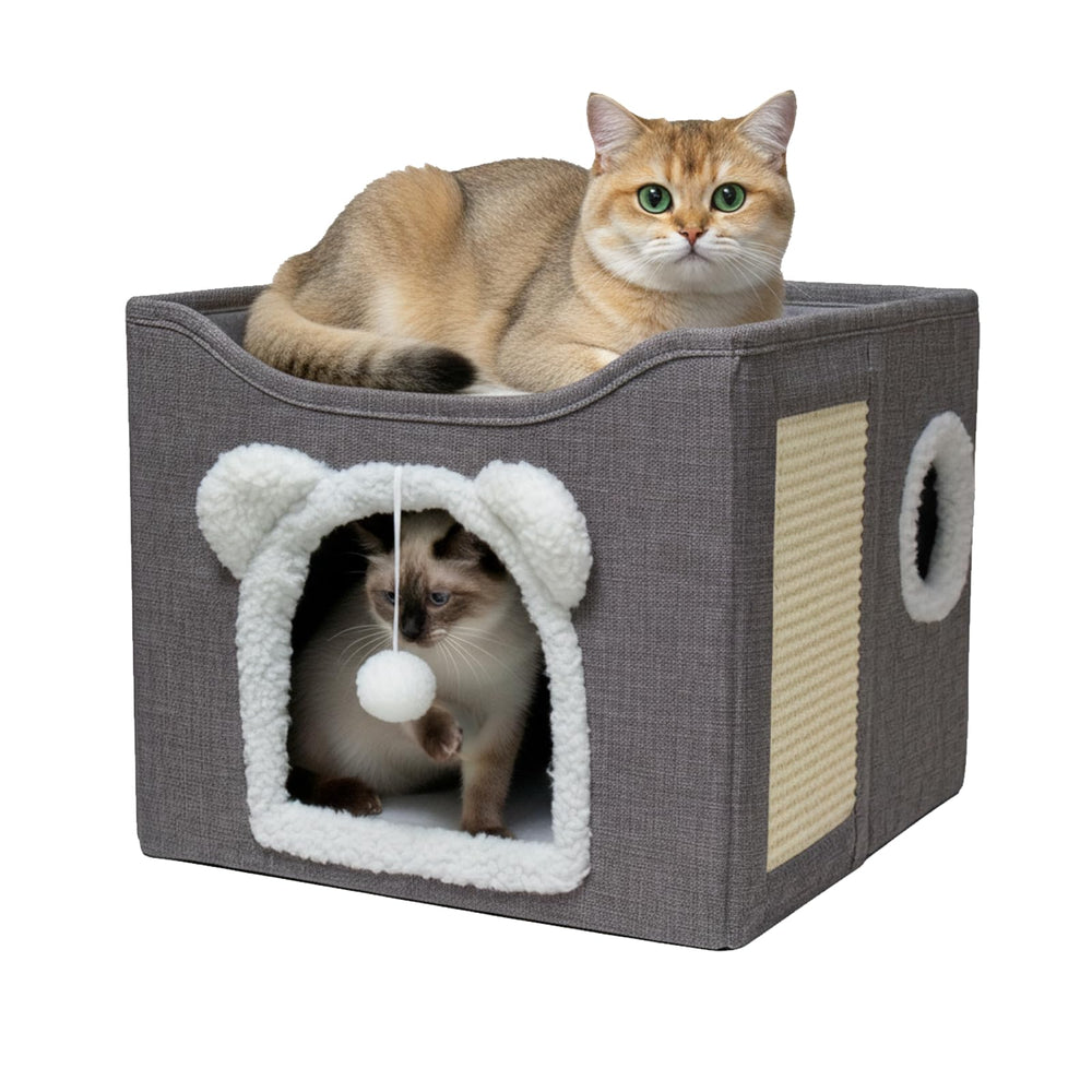 JUDERWOO cat house dual-level perch for indoor cats and kittens