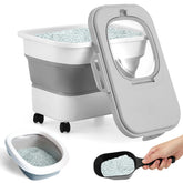 Juexica collapsible litter bin with rolling casters for easy relocation