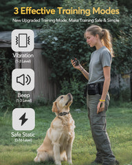 Jugbow dog shock collar 3/4 mile range keeps you connected during outdoor training.