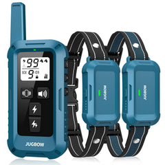 Jugbow dog shock collar front view highlights lightweight, comfortable wear.