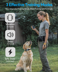 Jugbow remote-dog collar range indicating 0.75-mile coverage.
