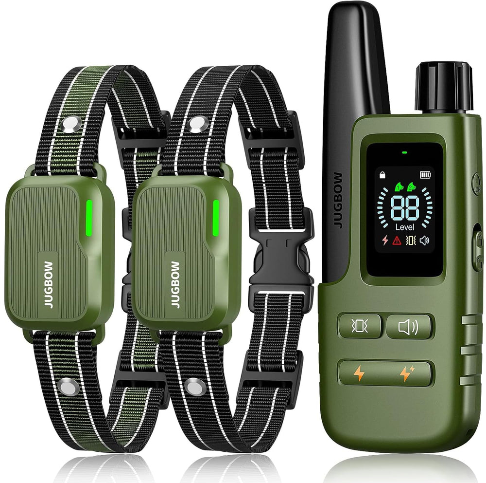 Jugbow two-dogs remote enables efficient recall training with one control.